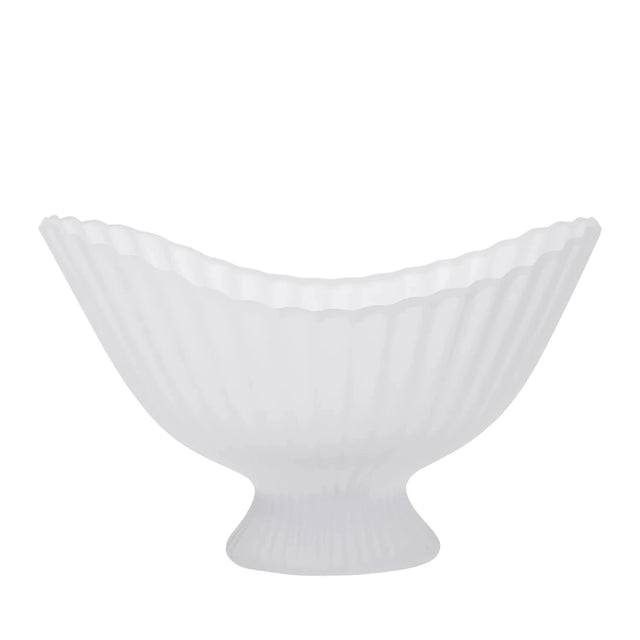 ferm LIVING Fountain Centrepiece 41 cm Glas Frosted – Schale mit Fuß aus mundgeblasenem Glas