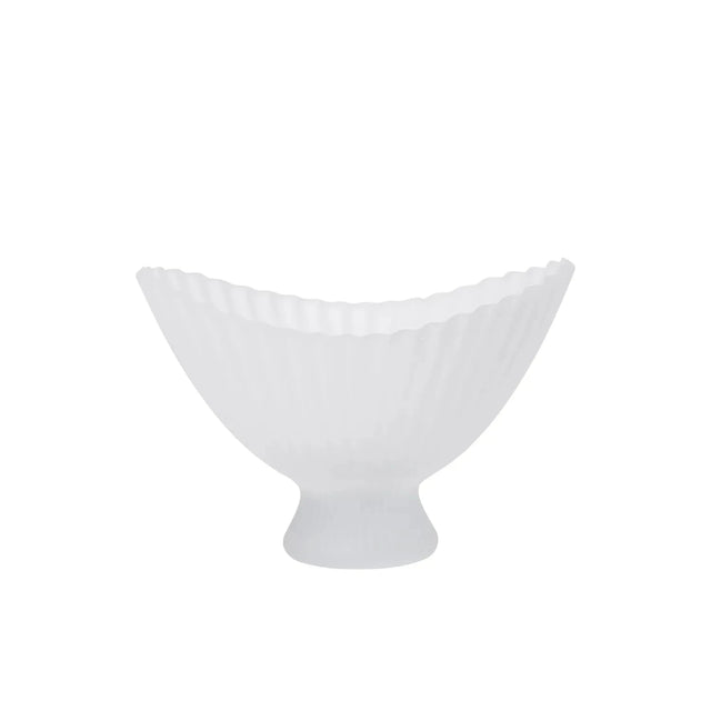 ferm LIVING Fountain Bowl 28 cm Glas Frosted – große Glasschale mit Fuß
