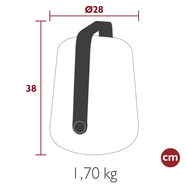 Fermob Balad² Akku-Lampe H.38 cm Maße und Gewicht - Fermob