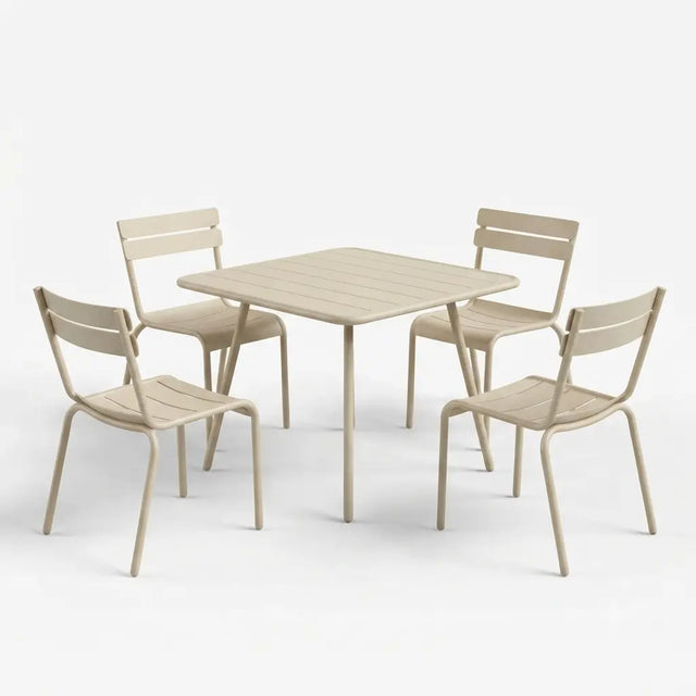 Fermob Luxembourg Gartenmöbelset Latte Beige, Tisch und 4 Stühle - Fermob