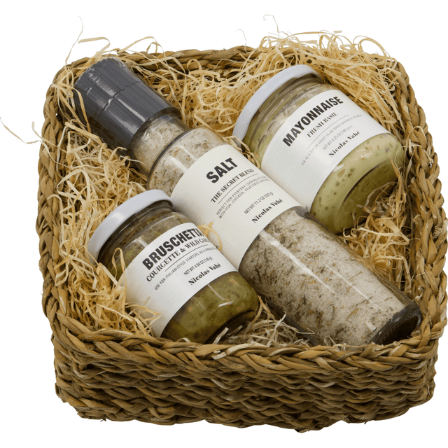 Geschenkkorb mit Salz, Mayonnaise und Bruschetta - Nicolas Vahé - DesignWe.Love