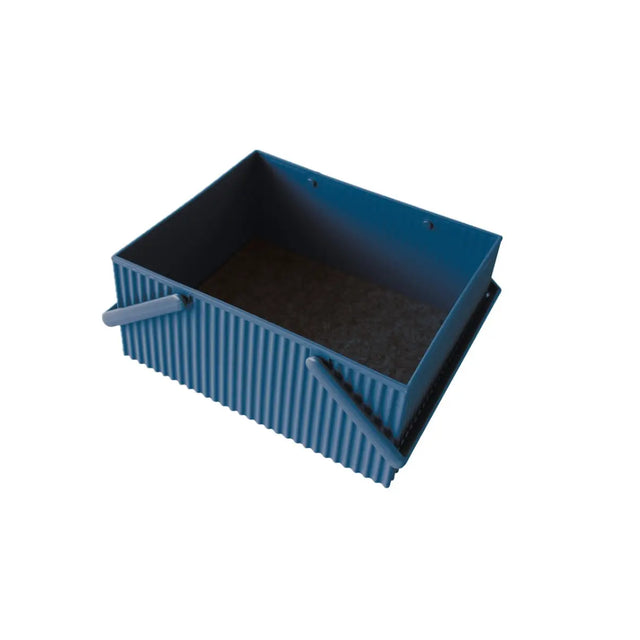 Hachiman Omnioffre Aufbewahrungsbox L– stapelbare Elastomer-Box, Farbe Blau