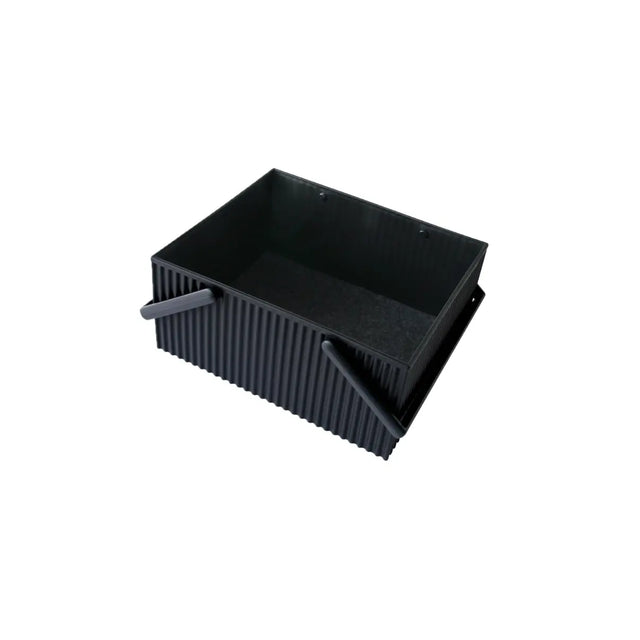 Hachiman Omnioffre Aufbewahrungsbox L– stapelbare Elastomer-Box, Farbe Schwarz