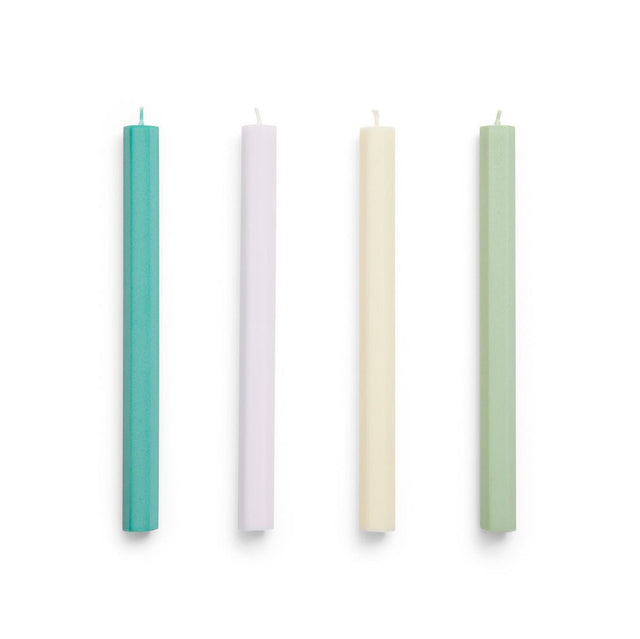 Hexagon Candle 4er-Set Stabkerzen Pastell