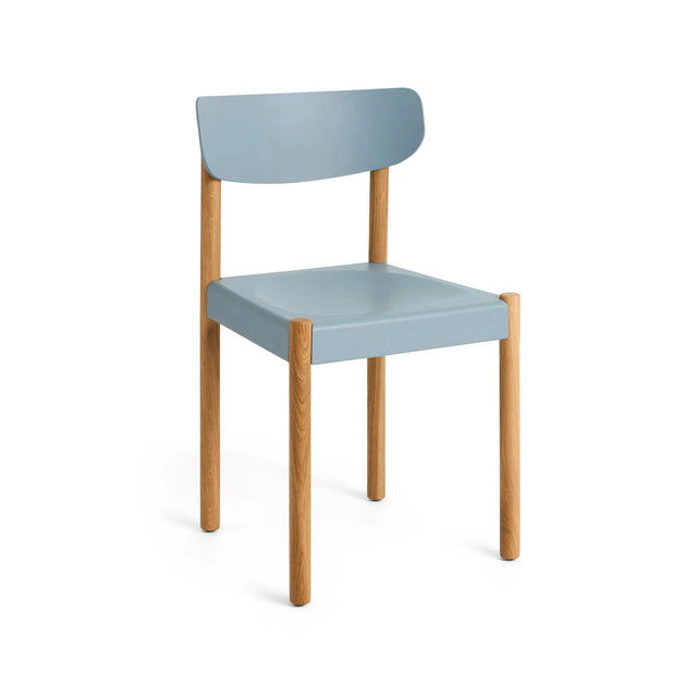 HAY Pack Chair 10 Trattoria-Stuhl, geölte Eiche, Sitzschale Ash Blue