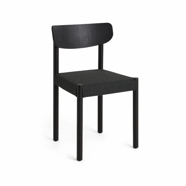 HAY Pack Chair 11 gepolsterter Trattoria-Stuhl, Iron Black Oak Eiche, Rücken Iron Black Veneer, Bezug Remix 973
