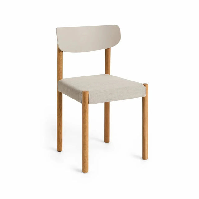 HAY Pack Chair 11 gepolsterter Trattoria-Stuhl, Oiled Oak Eiche, Rücken Chalk Grey, Bezug Remix 126