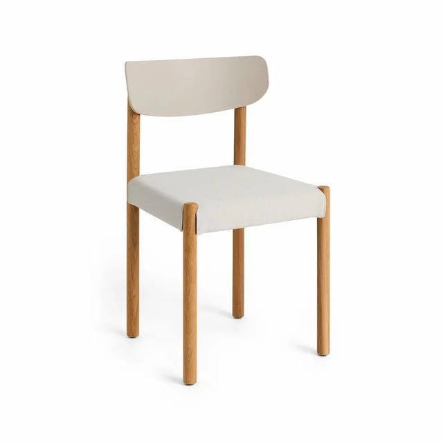 HAY Pack Chair 11 gepolsterter Trattoria-Stuhl, Oiled Oak Eiche, Rücken Chalk Grey, Bezug Steelcut 220