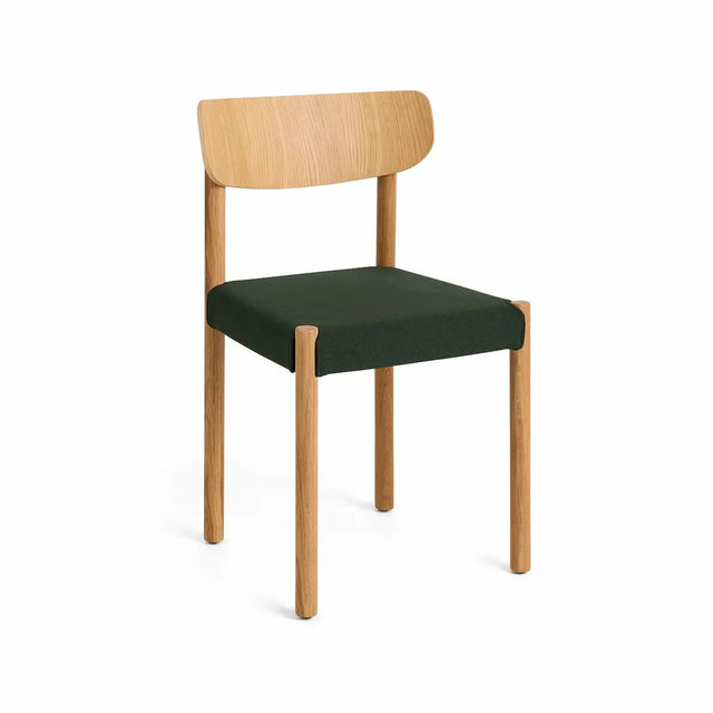 HAY Pack Chair 11 gepolsterter Trattoria-Stuhl, Oiled Oak Eiche, Rücken Oak Veneer, Bezug Steelcut 975