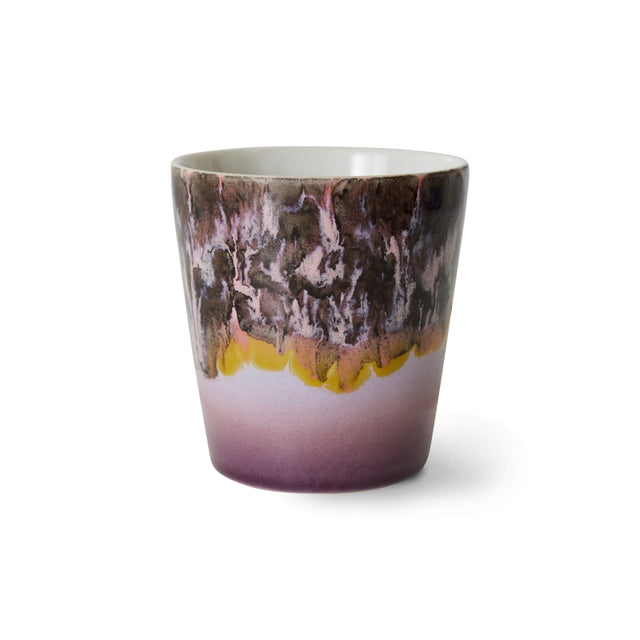 HK Living Kaffeebecher 70s Ceramics – Stoneware Tumbler 230 ml, handglasiert, reaktive Glasur, Farbwelt Blast