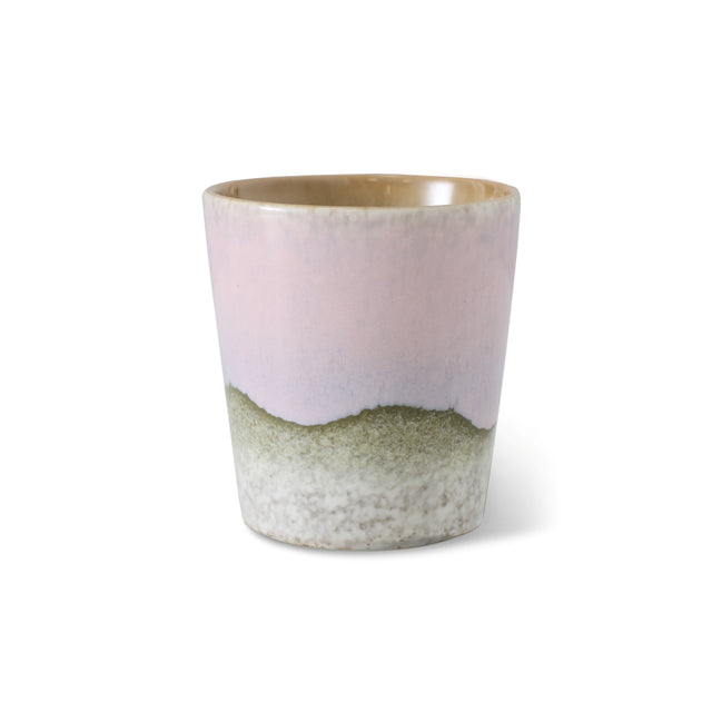 HK Living Kaffeebecher 70s Ceramics – Stoneware Tumbler 230 ml, handglasiert, reaktive Glasur, Farbwelt Bramble