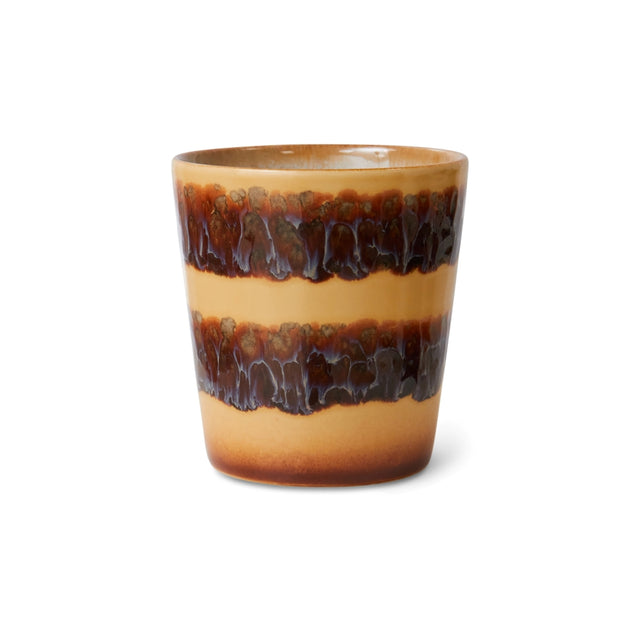 HK Living Kaffeebecher 70s Ceramics – Stoneware Tumbler 230 ml, handglasiert, reaktive Glasur, Farbwelt Cliffs