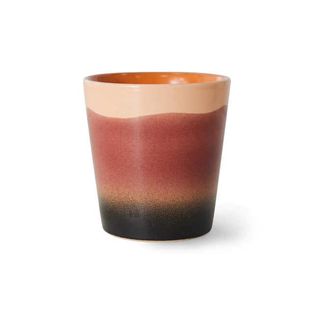 HK Living Kaffeebecher 70s Ceramics – Stoneware Tumbler 230 ml, handglasiert, reaktive Glasur, Farbwelt Rise