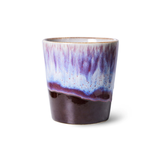 HK Living Kaffeebecher 70s Ceramics – Stoneware Tumbler 230 ml, handglasiert, reaktive Glasur, Farbwelt Yeti