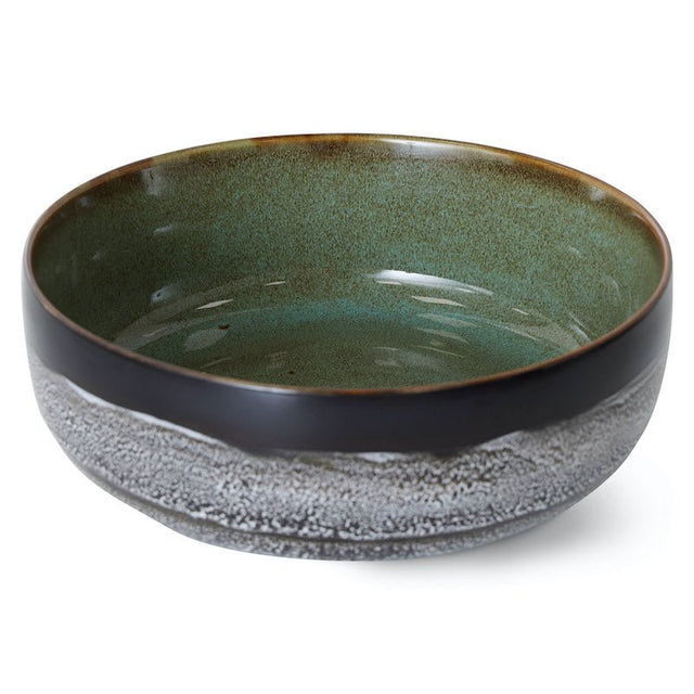 HK Living Salatschüssel 70s Ceramics Rock On – Stoneware Schüssel Ø 30 cm, handglasiert, reaktive Glasur, HK Living