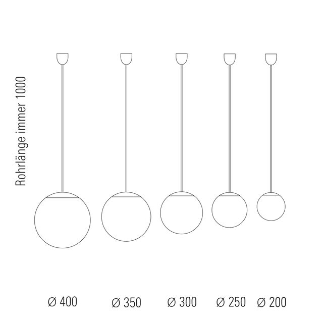 HL 99 Pendelleuchte mit Opalkugel Messing - Tecnolumen - DesignWe.Love
