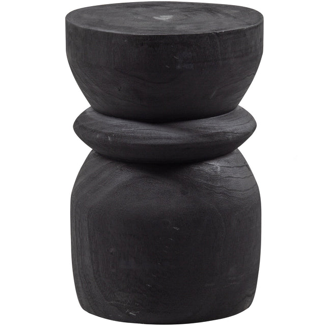 Hocker Bikkel Holz schwarz 40x28cm - Woood - DesignWe.Love