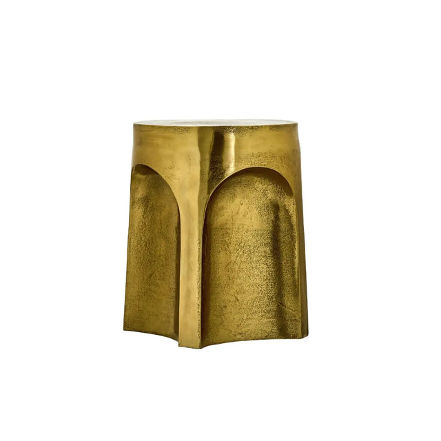 House Doctor Riga Beistelltisch Antikgold aus Aluminium mit Bogenmotiv