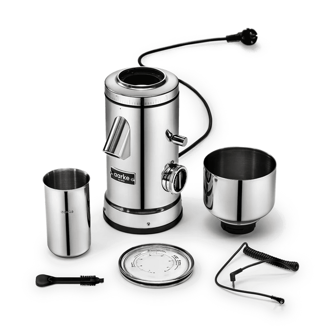 Kaffeemühle mit Scheibenmahlwerk Edelstahl - Aarke - DesignWe.Love