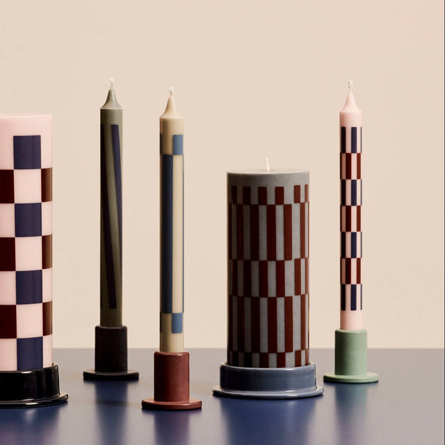 Kerzenhalter Column Candleholder Dusty Blue Medium - HAY - DesignWe.Love