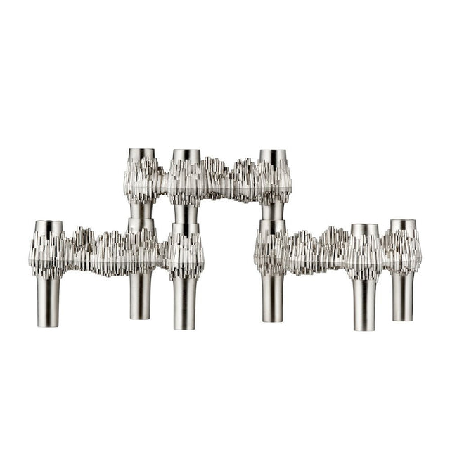 Kerzenhalter Quist Brushed Chrom 3er Set - Stoff Nagel - DesignWe.Love
