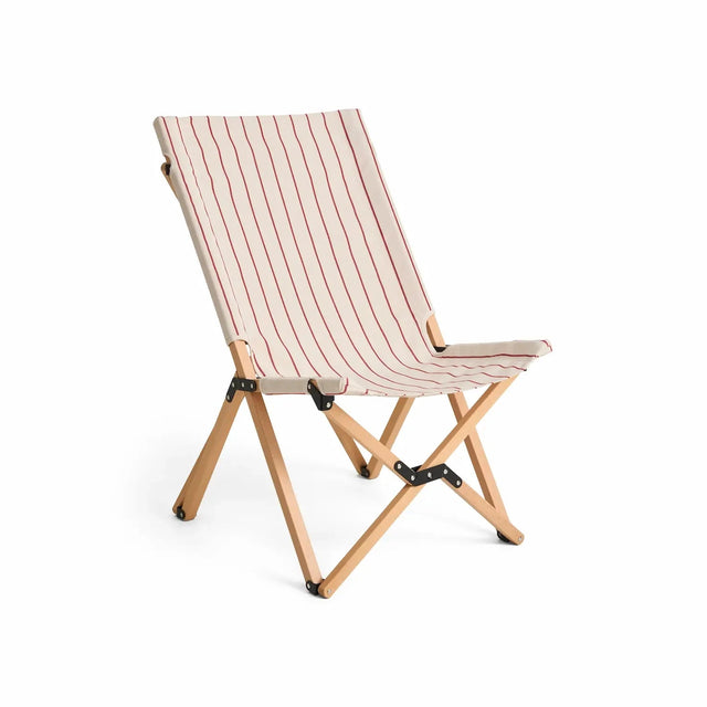 Klappstuhl Holz gestreift - HAY Folding Chair beige mit roten Streifen