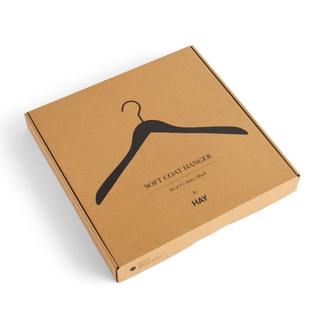 Kleiderbügel 4er - Set Soft Coat Hanger Slim Schwarz - HAY - DesignWe.Love