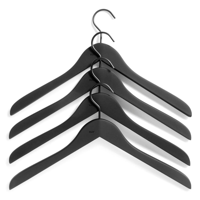 Kleiderbügel 4er - Set Soft Coat Hanger Slim Schwarz - HAY - DesignWe.Love
