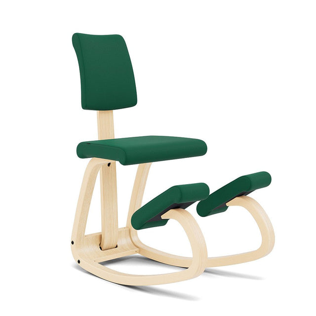 Kniestuhl mit Rückenlehne Variable Plus (Natur/Grün) - Varier Furniture - DesignWe.Love