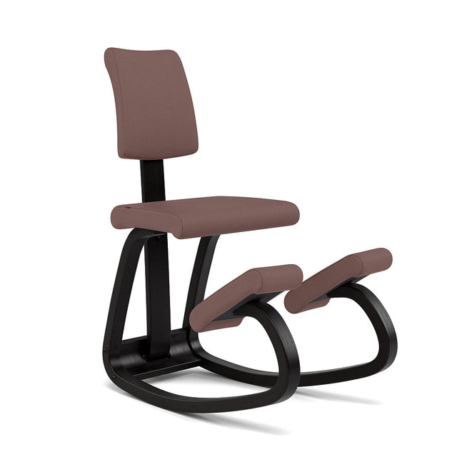 Kniestuhl mit Rückenlehne Variable Plus (Schwarz/Braun) - Varier Furniture - DesignWe.Love