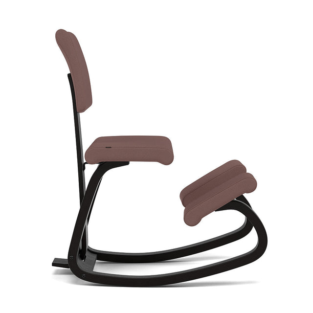 Kniestuhl mit Rückenlehne Variable Plus (Schwarz/Braun) - Varier Furniture - DesignWe.Love