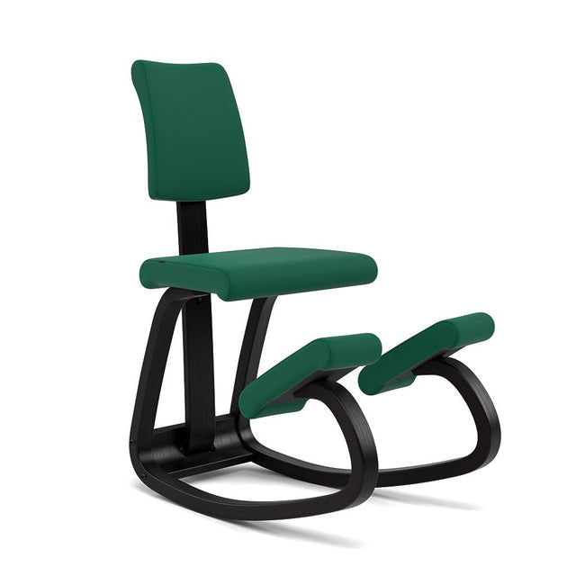 Kniestuhl mit Rückenlehne Variable Plus (Schwarz/Gruen) - Varier Furniture - DesignWe.Love