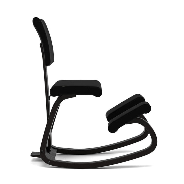 Kniestuhl mit Rückenlehne Variable Plus (Schwarz/Schwarz) - Varier Furniture - DesignWe.Love