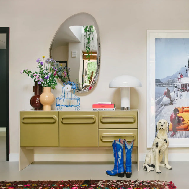 HKliving Space Dresser Kommode 160 cm Salbei Creme im Interieur