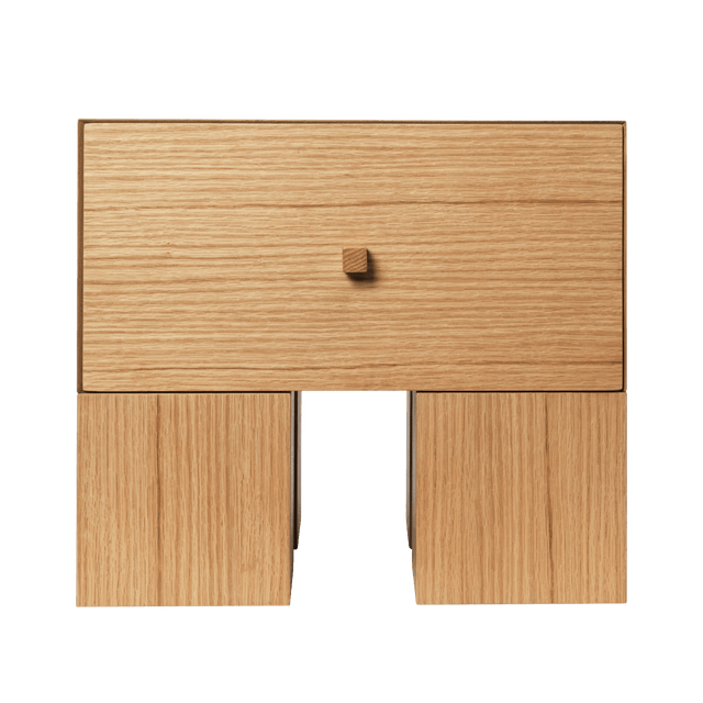 Kuben Nachttisch 1x1 Eiche natur - ferm LIVING - DesignWe.Love