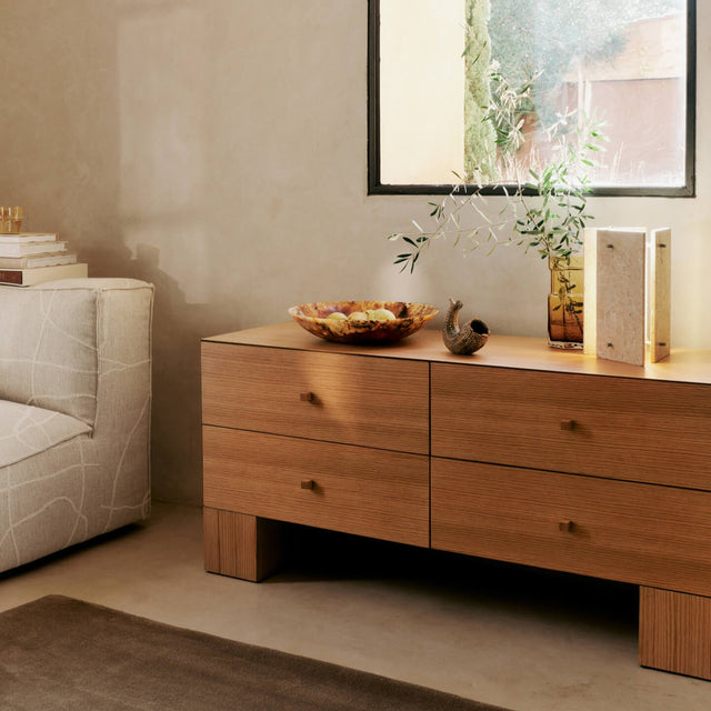 Kuben Schrank mit 4 Schubladen 2x2 Eiche natur - ferm LIVING - DesignWe.Love