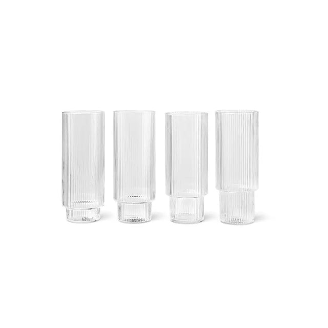 Ripple Longdrink Gläser 4er Set Klar 30cl – ferm LIVING