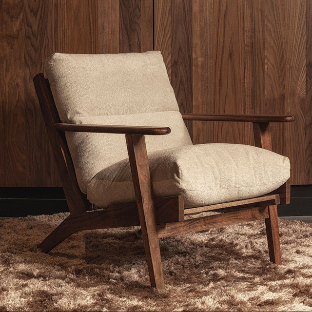 Loungesessel Houston Bouclé/Akazienholz - Woood - DesignWe.Love