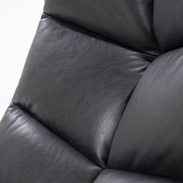 Loungesessel Sven Leder Schwarz drehbar - Eleonora - DesignWe.Love