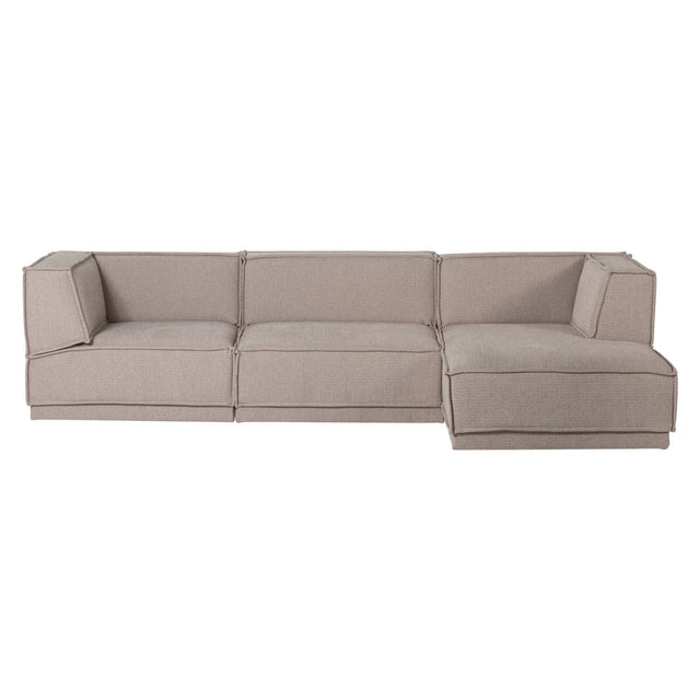 Manu Chaise Lounge Sofa Grob Chenille Natur (rechts) - WOOOD - DesignWe.Love