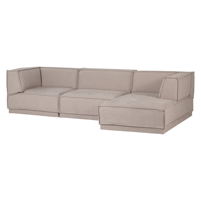 Manu Chaise Lounge Sofa Grob Chenille Natur (rechts) - WOOOD - DesignWe.Love