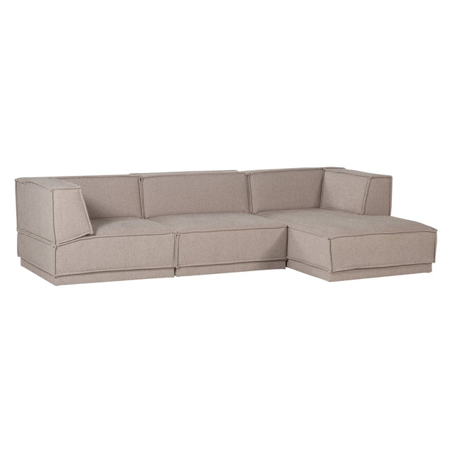 Manu Chaise Lounge Sofa Grob Chenille Natur (rechts) - WOOOD - DesignWe.Love