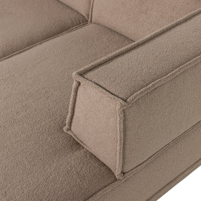 Manu Chaise Lounge Sofa Teddy Taupe (rechts) - WOOOD - DesignWe.Love