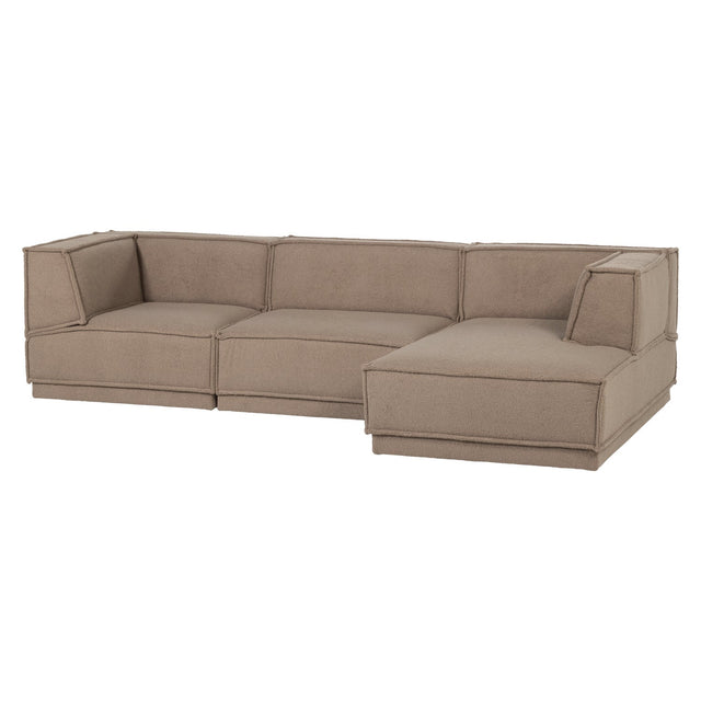Manu Chaise Lounge Sofa Teddy Taupe (rechts) - WOOOD - DesignWe.Love