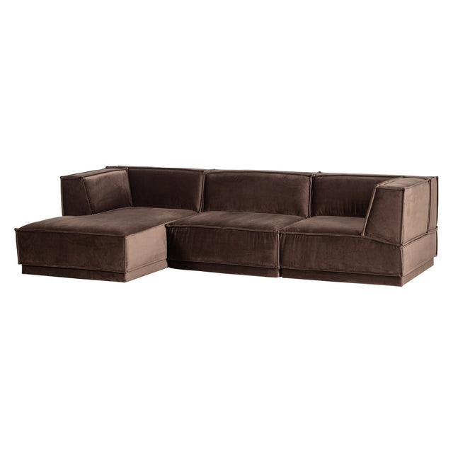 Manu Chaise Lounge Sofa Velvet Braun (links) - WOOOD - DesignWe.Love
