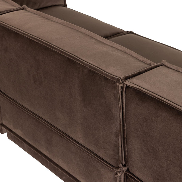 Manu Chaise Lounge Sofa Velvet Braun (links) - WOOOD - DesignWe.Love