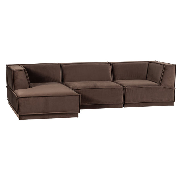 Manu Chaise Lounge Sofa Velvet Braun (links) - WOOOD - DesignWe.Love