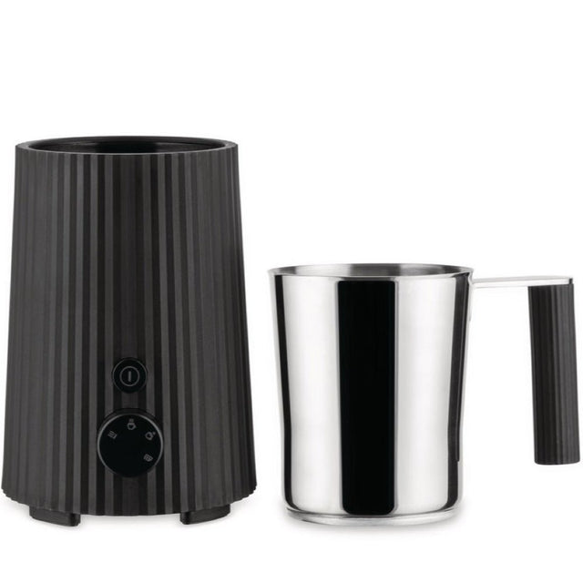 Milchaufschäumer Plissé 350ml Schwarz - Alessi - DesignWe.Love