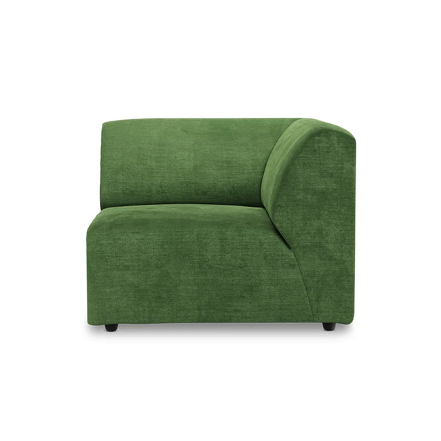HKliving Jax Couch Modulsofa Ecke Rechts in Royal Velvet Green, Freisteller