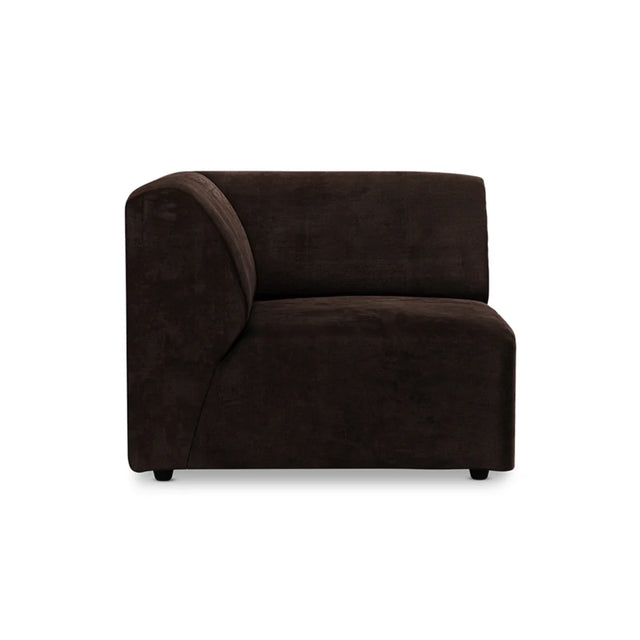 HKliving Jax Couch Modulsofa Endelement Links in Royal Velvet Espresso, Freisteller
